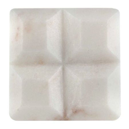 White Square Marble Stone Cabinet Knobs